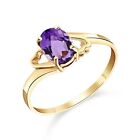 14K. Solid Gold Ring With Natural Amethyst (Yellow Gold)