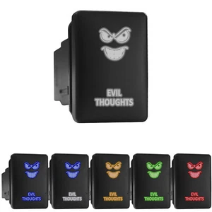 EVIL THOUGHTS Symbol - LED Push Button Rocker Switch - Replacement (Fit: TOYOTA) - Picture 1 of 7