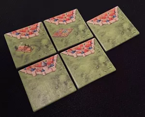 Carcassonne | 5 azulejos de paisaje de ciudades pequeñas | piezas de juego de repuesto oficiales - Imagen 1 de 3