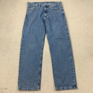 Pantalones de mezclilla rectos Wrangler calce relajado para mujer talla 34X30 azul lavado medio 5 bolsillos - Imagen 1 de 8