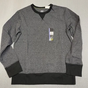 Boys XL Sweatshirt Blk/Gray Crew Neck Ribbed Cuffs & Waist Warm Sportswear - Picture 1 of 3