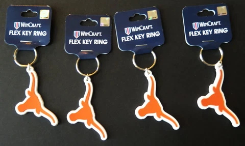 FOUR (4) TEXAS LONGHORNS, FLEXIBLE KEY RINGS FROM WINCRAFT Cover