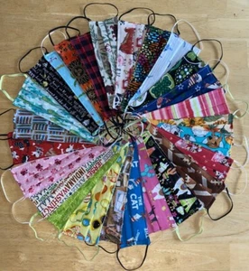 Handmade Adult Cloth Face Mask Washable Reusable Reversible Cotton pick design - Picture 1 of 163