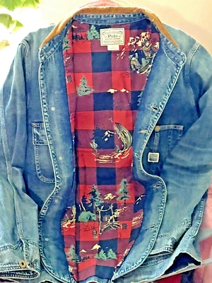 Ralph Lauren Polo  Sportsman Flannel Lined Denim Chore Jacket - Image 1 of 4