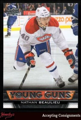 2013-14 Upper Deck #207 Nathan Beaulieu YG RC CANADIENS YOUNG GUNS ROOKIE - Image 1 of 2