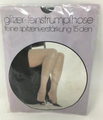 Glitzer-Feinstrumpfhose Glitter Tights w/Fine Lace Reinforcement Sandal Med 8-10 - Image 1 of 2