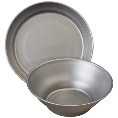 Lifeventure Titanium Camping Plate & Bowl Set Backpacking Outdoors Camping  - Image 1 of 4