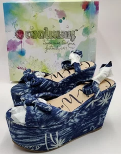 Sandals Womens 38 Platform Coolway Madonna Wedge Blue - Picture 1 of 12