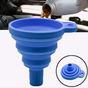 Universal Blue Car Accessories Water Oil Funnel Diesel Petrol Foldable Funnel - Picture 1 of 5
