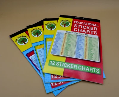 Lote de 4 libros de gráficos de pegatinas educativas para profesores y estudiantes Foto 1 de 4