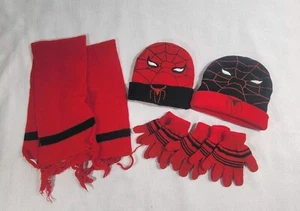 Spider Man Kids Winter Scarf Hat Gloves 2 Sets - Picture 1 of 3