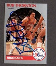 Bob Thornton 1990-91 NBA Hoops authentic autographed card 76ers