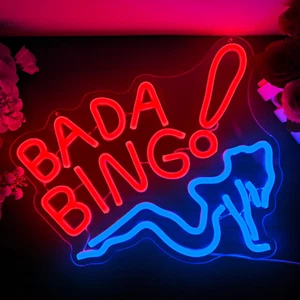 Bada Bing Neon Sign - Dimmable Man Cave Pub Store Bar Novelty Neon Wall Decor - Picture 1 of 7