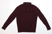 Jeff Banks Mens Brown Collared Cotton Pullover Jumper Size L