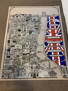Original 1968 Sparta Graphics London Linen Poster Designed By David Schiller NOS - Bild 1 von 11