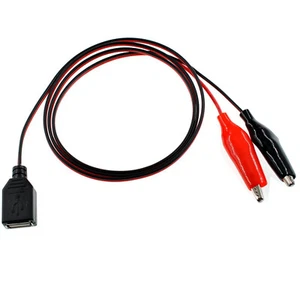 Alligator Clip to USB Female Test Wire Adapter DC Wire Alligator Clip Test Cable - Picture 1 of 5