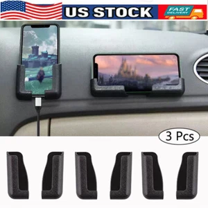 3PC Multifunctional Mobile Bracket Self Adhesive Dashboard Mount Car Phone Holds - Picture 1 of 16
