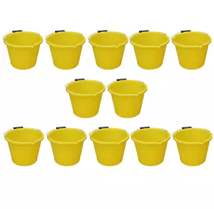12 x 14L Builders Bucket With Pouring Lip & Metal Handle Garden Storage Yellow - Picture 1 of 14