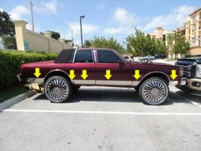 CHROME ROCKER PANELS FITS CHEVY CAPRICE 12 PIECES 6.5 INCHES WIDE 4DR 1980-1990 - Image 1 of 4