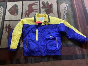 Vintage Obermeyer Size XL Cornice Men’s Ski Jacket Men’s Blue Yellow 80s 90s Vtg - Picture 1 of 24