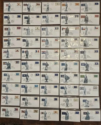 Complete Set of 50 1976 State Flag First Day Covers USA Fleetwood Cachets Sleeve - Image 1 of 4