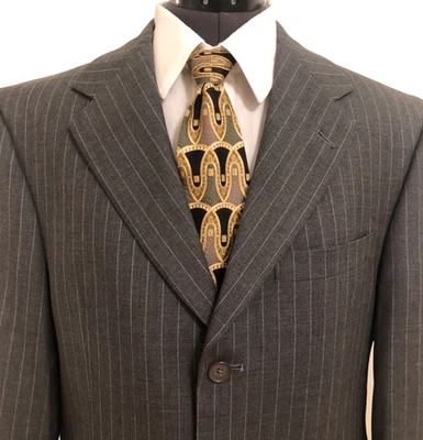 Chaqueta de traje de colección Austin Reed para hombre parisino 40S gris a rayas 3 botones usada en excelente estado Foto 1 de 4