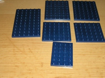 Lego Konvolut 6 Platten 3458 3032 3036 3033 Grundplatte  dunkelblau ( N 12 ) - Bild 1 von 2