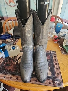 DURANGO MEN'S COWBOY WESTERN GRAY LEATHER BOOTS..9.5D - Picture 1 of 8