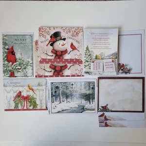 Lote surtido temático de cardenales rojos de tarjetas navideñas imanes sobres - Imagen 1 de 10