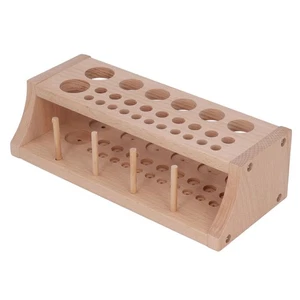 .Leather Tool Holder 3 Grid 98 Holes Wooden DIY Leather Art Craft Tool Rack Leat - Picture 1 of 12