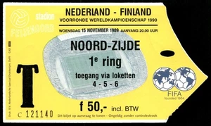 Ticket 1989 Niederlande vs. Finnland WM-Qualifikation 20898 - Bild 1 von 2