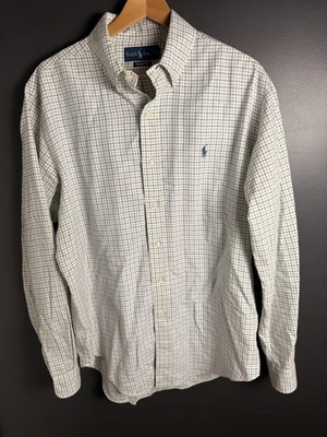 Camisa Polo Ralph Lauren M Cuadros Botones Medio Peso Poni Azul Clásico Pies Foto 1 de 4