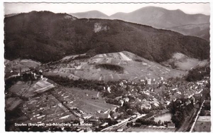 AK Staufen Breisgau mit Schloßberg und Belchen Luftbild Ortsansicht Luftaufnahme - Picture 1 of 2