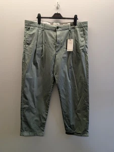 M&S Autograph Trousers Mens Size W42 L31 Green Tapered Fit With Stretch Cotton - Picture 1 of 8