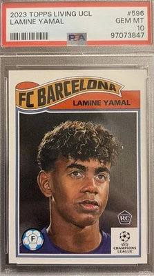 2023 TOPPS LIVING UEFA CHAMPIONS LEAGUE 596 LAMINE YAMAL  Rookie PSA 10 - Image 1 of 2