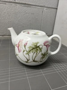 VINTAGE TEAPOT FRANCE PILLIVUYT PORCELAIN TEA POT FLORAL CAFE - Picture 1 of 7