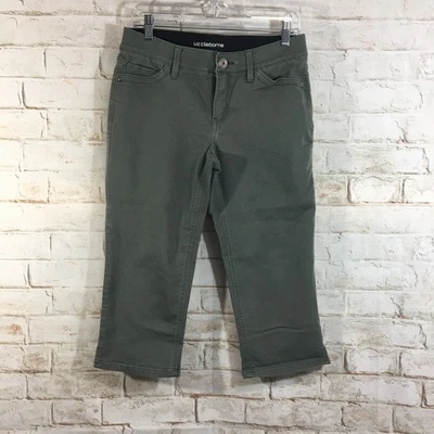 Liz Claiborne Women Size 6 Green Pants Classic Slim Leg Capri  Preppy Cruise - Image 1 of 4