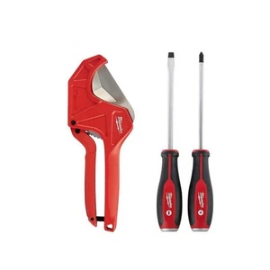 Milwaukee 2-3/8 in. Ratcheting PVC Pipe Cutter with 2pc Screwdriver Set (3-PC) - Picture 1 of 12