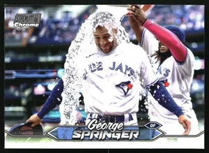 2024 Topps Stadium Club Chrome George Springer #282 Refractor Blue Jays - Picture 1 of 2