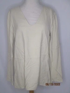 Magaschoni Cream SIlk Top Blouse Tunic Pullover 10 - Picture 1 of 4