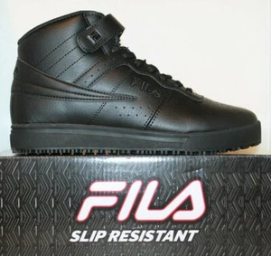 Mens Fila Vulc 13 Mid Slip Resistant Non Slip Skid Work Shoes Black 1LM00350-001 - Picture 1 of 5