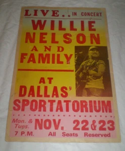Willie Nelson & Familie Konzert Poster Dallas TX Sportatorium von Erich Iron Claw - Bild 1 von 2
