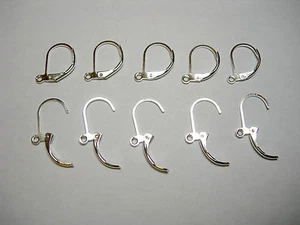 15 pair (30) silver plated brass Ear Wires Lever Back - Picture 1 of 1