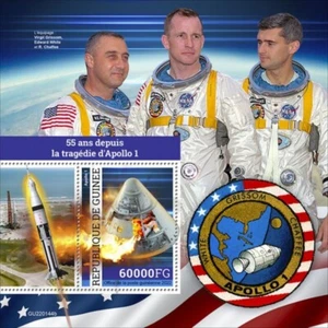 Guinea - Aniversario de la tragedia del Apolo 1 2022 - Hoja de recuerdo de estampillas - GU220144b - Imagen 1 de 1