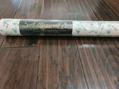 S.A. Maxwell Co. Vinyl Wallpaper 7016-557 Floral Vines Mauve Blue Green 55.4 sq  - Imagem 1 de 4