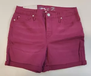 SEVEN 7 Women's Magenta Haze Bermuda Shorts Size 10 Denim Rolled Hem $59 NWT - Picture 1 of 2
