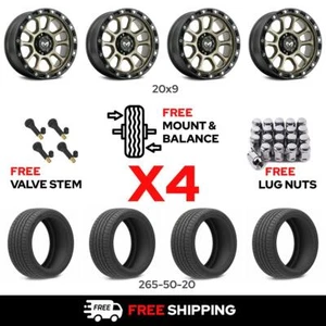 20" MKW OFFROAD M204 w/ 265/50R20 Wheel & Tire for 2016-2023 Jeep Grand Cherokee - Picture 1 of 8