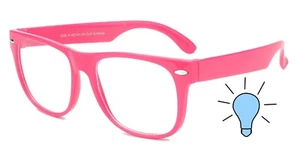 KIDS BLUE LIGHT GLASSES PINK ANTI BLUE RAY CLEAR LENS GAMING COMPUTER W/TESTER - Picture 1 of 11