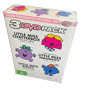 Little Miss Triple 3 DVD Special Set Carry Handle Cases Chatterbox Naughty Bossy - Picture 1 of 5