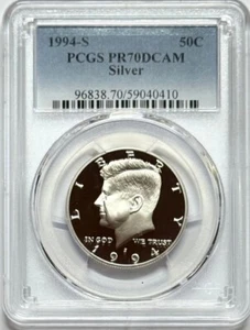 1994-S 50C Silver Kennedy Half Dollar Proof PCGS PR70DCAM - Picture 1 of 2